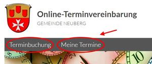Terminbuchung Meine Termine